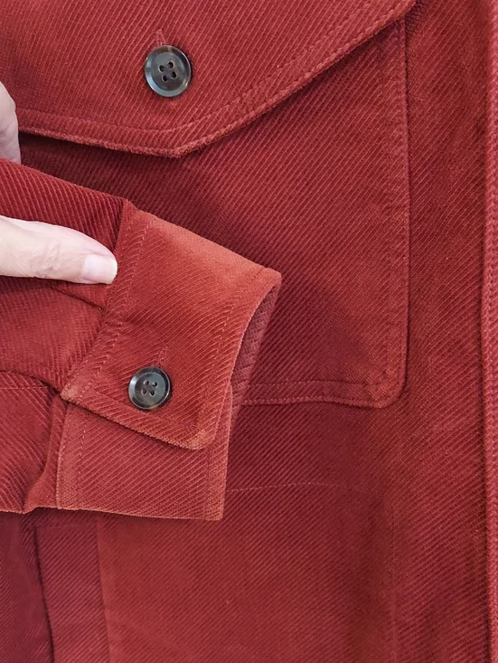 Madewell Shirt Jacket, Size Large, Corduroy, Cinnamon Brown, Buttons - Picture 6 of 14